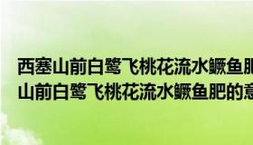 西塞山前白鹭飞桃花流水鳜鱼肥的意思代表什么动物（西塞山前白鹭飞桃花流水鳜鱼肥的意思）