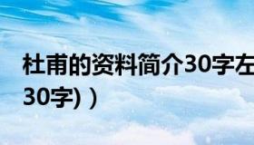 杜甫的资料简介30字左右（杜甫的资料简介(30字)）