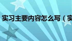 实习主要内容怎么写（实习内容应该怎么写）