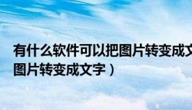 有什么软件可以把图片转变成文字形式（有什么软件可以把图片转变成文字）