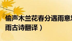 偷声木兰花春分遇雨意思（偷声木兰花春分遇雨古诗翻译）