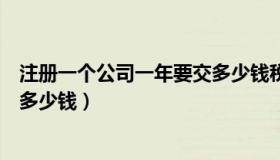 注册一个公司一年要交多少钱税费（注册一个公司一年要交多少钱）