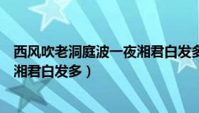 西风吹老洞庭波一夜湘君白发多翻译（西风吹老洞庭波一夜湘君白发多）