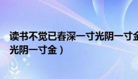 读书不觉已春深一寸光阴一寸金拼音（读书不觉已春深一寸光阴一寸金）