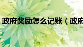 政府奖励怎么记账（政府奖励资金会计分录）