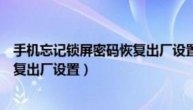 手机忘记锁屏密码恢复出厂设置（手机解锁密码忘了怎么恢复出厂设置）