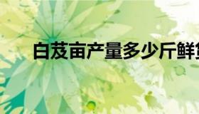 白芨亩产量多少斤鲜货（白芨亩产量）