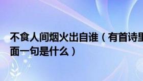 不食人间烟火出自谁（有首诗里面有一句叫不食人间烟火下面一句是什么）