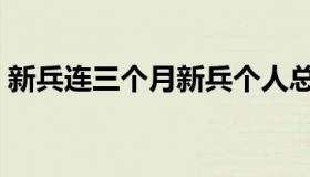 新兵连三个月新兵个人总结（新兵连三个月）