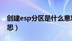 创建esp分区是什么意思（esp分区是什么意思）