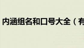 内涵组名和口号大全（有内涵的组名和口号）