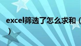 excel筛选了怎么求和（excel筛选后怎么求和）