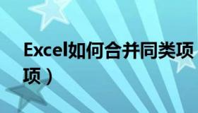 Excel如何合并同类项（excel如何合并同类项）