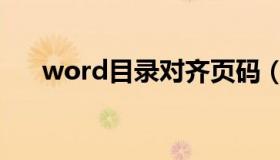 word目录对齐页码（word目录对齐）