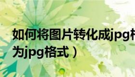 如何将图片转化成jpg格式（如何将图片转换为jpg格式）