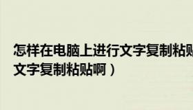 怎样在电脑上进行文字复制粘贴啊苹果（怎样在电脑上进行文字复制粘贴啊）