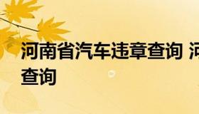 河南省汽车违章查询 河南车辆违章查询在线查询