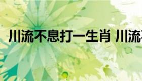 川流不息打一生肖 川流不息猜一生肖动物）