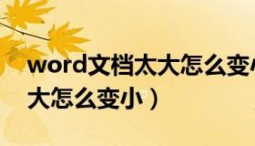 word文档太大怎么变小一点（word文档太大怎么变小）