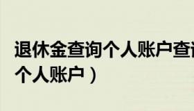 退休金查询个人账户查询怎么查（退休金查询个人账户）