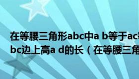 在等腰三角形abc中a b等于ac等于10厘米bc等于12厘米求bc边上高a d的长（在等腰三角形abc中ab等于ac等于1）