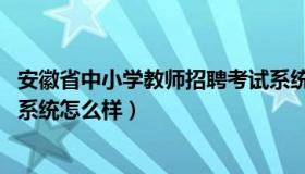 安徽省中小学教师招聘考试系统 安徽省中小学教师招聘考试系统怎么样）