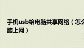 手机usb给电脑共享网络（怎么通过手机usb共享网络让电脑上网）