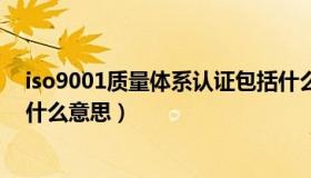 iso9001质量体系认证包括什么（iso9001质量体系认证是什么意思）