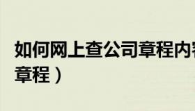 如何网上查公司章程内容（如何在网上查公司章程）