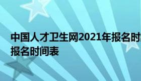 中国人才卫生网2021年报名时间（中国人才卫生网2021年报名时间表