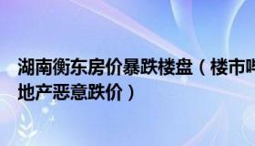 湖南衡东房价暴跌楼盘（楼市哔哔析：湖南衡东县：严禁房地产恶意跌价）