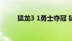 猛龙3 1勇士夺冠 猛龙夺冠总决赛