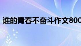 谁的青春不奋斗作文800（谁的青春不奋斗）