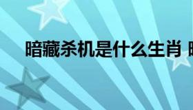 暗藏杀机是什么生肖 暗藏杀机打一数字