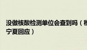 没做核酸检测单位会查到吗（税之风：未做核酸但查到报告宁夏回应）