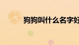 狗狗叫什么名字好听（狗狗叫）