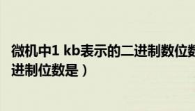 微机中1 kb表示的二进制数位数是（微机中1k字节表示的二进制位数是）