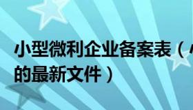 小型微利企业备案表（小型微利企业认定标准的最新文件）