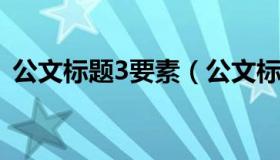 公文标题3要素（公文标题的三要素指的是）