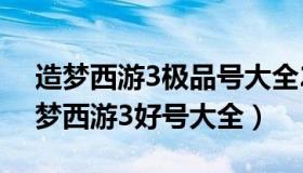 造梦西游3极品号大全2020年（实时快讯造梦西游3好号大全）