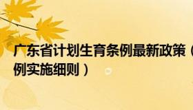 广东省计划生育条例最新政策（实时快讯广东省计划生育条例实施细则）