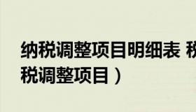 纳税调整项目明细表 税收金额（实时快讯纳税调整项目）