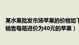 某水果批发市场苹果的价格如下表（实时快讯某水果批发商销售每箱进价为40元的苹果）