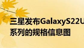 三星发布GalaxyS22Ultra和GalaxyTabS8系列的规格信息图