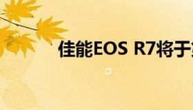 佳能EOS R7将于第三季度推出