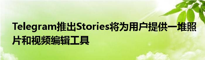 Telegram推出Stories将为用户提供一堆照片和视频编辑工具