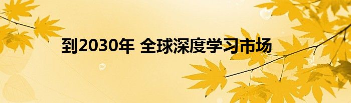 到2030年 全球深度学习市场