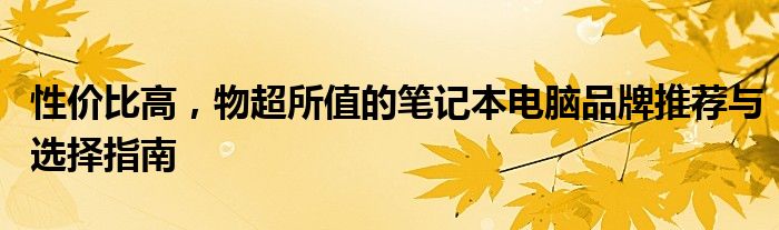 性价比高的笔记本电脑排行榜前十名 性价比高的笔记本电脑有哪些品牌